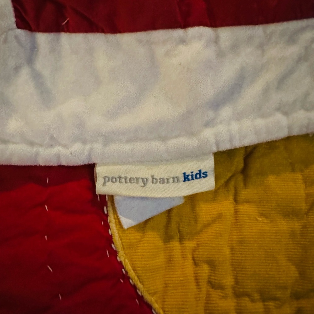 Pottery Barn Kids Red and Gold Quilt